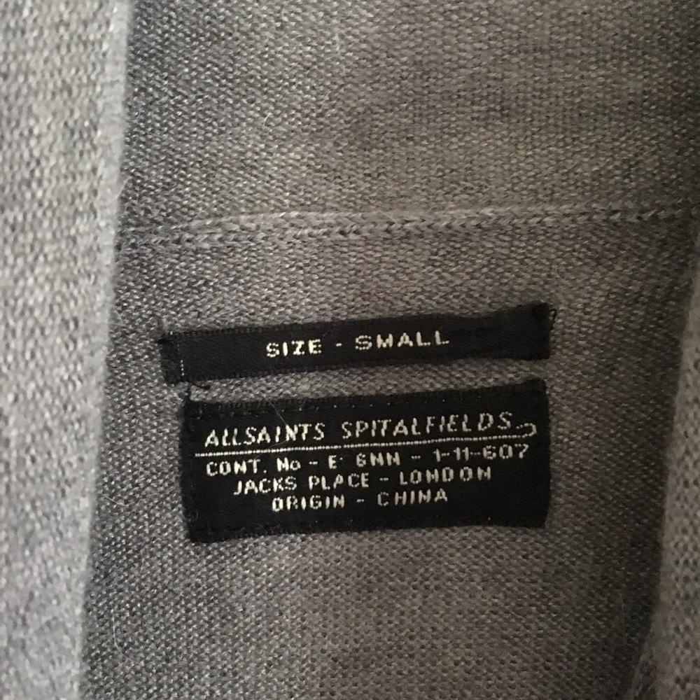 All Saints Spitalfields Grey Turtle Neck Sweater S - Picture 2 of 6